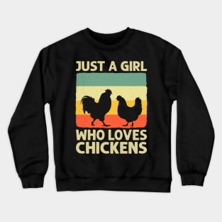 Just A Girl Who Loves Chickens Vintage Crewneck Sweatshirt